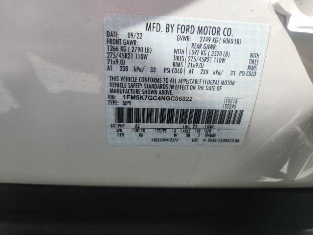 Photo 14 from auction – 2022 FORD EXPLORER with VIN 1FM5K7GC4NGC06022