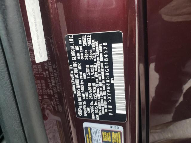 Photo 14 from auction – 2016 KIA SORENTO EX with VIN 5XYPH4A59GG184528