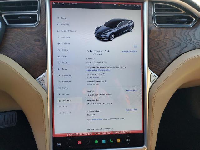 Photo 9 from auction – 2017 TESLA MODEL S with VIN 5YJSA1E25HF199405