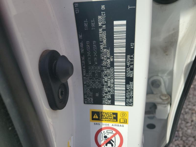 Photo 14 from auction – 2019 TOYOTA HIGHLANDER with VIN 5TDYZRFH8KS305093