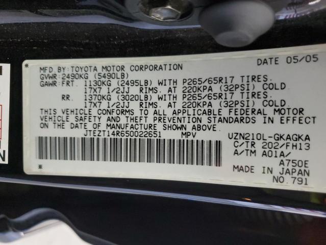 Photo 14 from auction – 2005 TOYOTA 4RUNNER SR with VIN JTEZT14R650022651