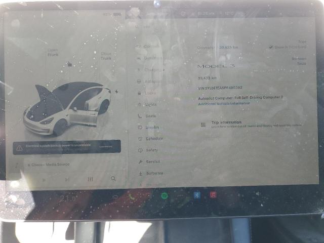 Photo 9 from auction – 2023 TESLA MODEL 3 with VIN 5YJ3E1EA5PF480392