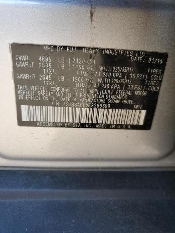 Photo 14 from auction – 2015 SUBARU OUTBACK 2. with VIN 4S4BSACC9F3289669