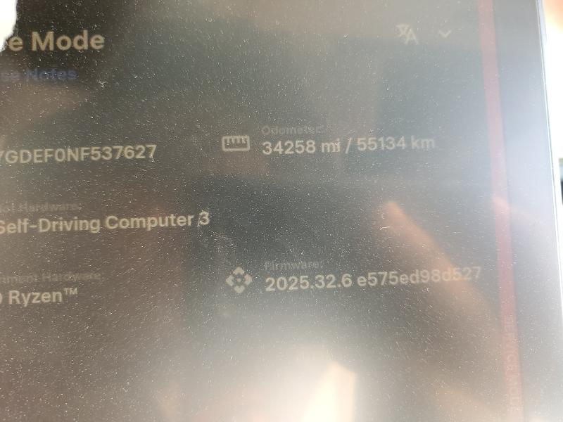 Photo 9 from auction – 2022 TESLA MODEL Y with VIN 7SAYGDEF0NF537627