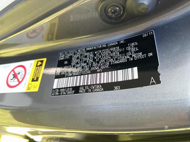 Photo 10 from auction – 2012 LEXUS RX 350 with VIN 2T2BK1BA6CC125346