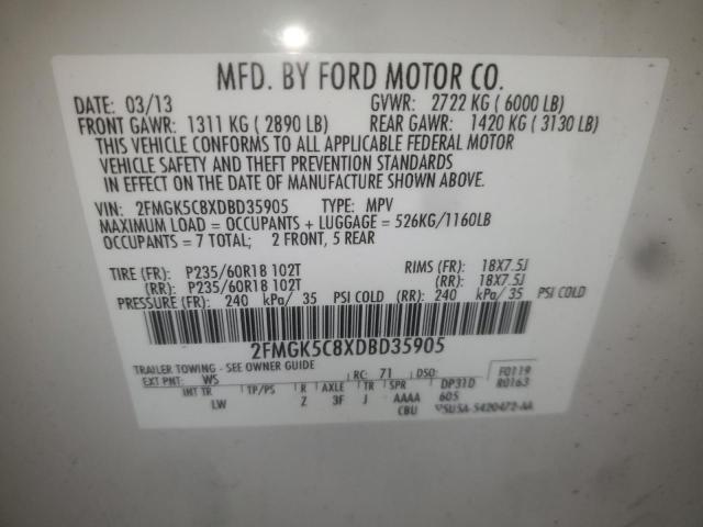 Photo 14 from auction – 2013 FORD FLEX with VIN 2FMGK5C8XDBD35905