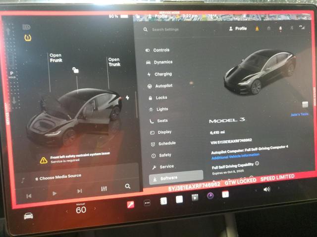 Photo 9 from auction – 2024 TESLA MODEL 3 with VIN 5YJ3E1EAXRF746962