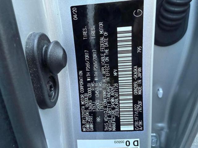 Photo 10 from auction – 2020 TOYOTA 4RUNNER SR with VIN JTEBU5JR8L5817128