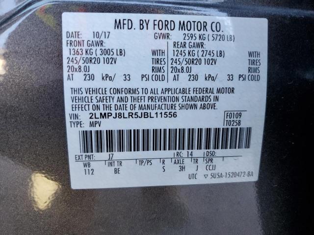 Photo 14 from auction – 2018 LINCOLN MKX RESERV with VIN 2LMPJ8LR5JBL11556