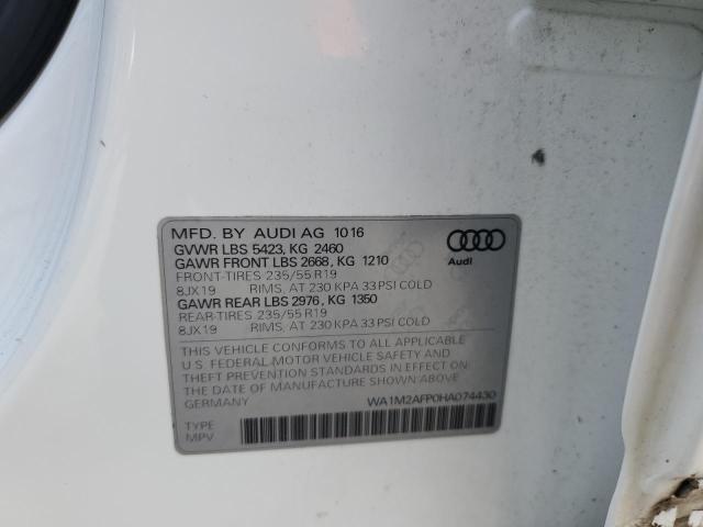 Photo 14 from auction – 2017 AUDI Q5 PREMIUM PLUS with VIN WA1M2AFP0HA074430