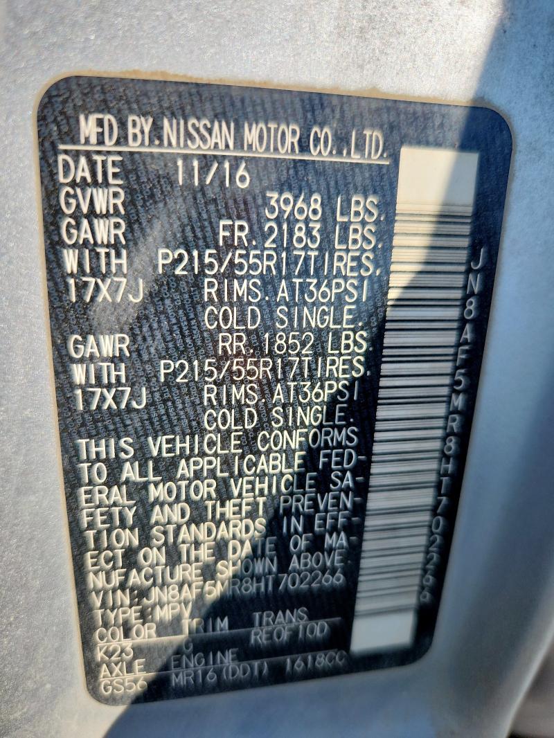 Photo 14 from auction – 2017 NISSAN JUKE S with VIN JN8AF5MR8HT702266