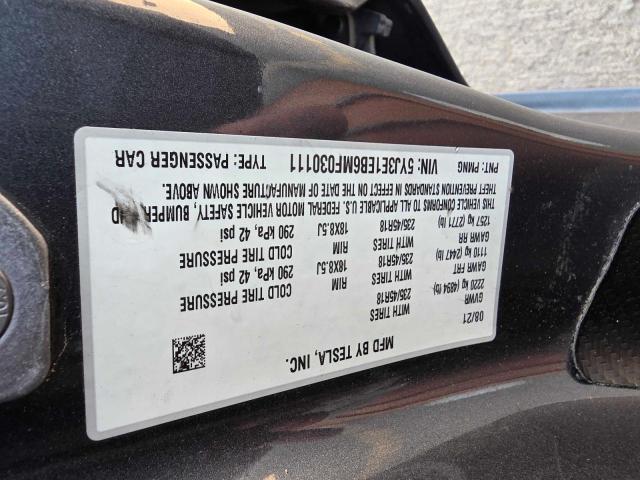 Photo 10 from auction – 2021 TESLA MODEL 3 with VIN 5YJ3E1EB6MF030111