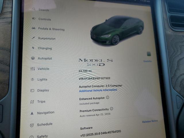 Photo 9 from auction – 2019 TESLA MODEL S with VIN 5YJSA1E21KF307302