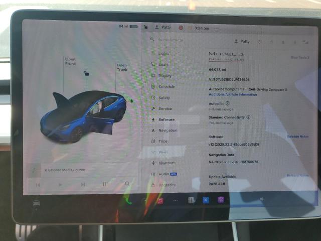 Photo 9 from auction – 2020 TESLA MODEL 3 with VIN 5YJ3E1EC6LF624625