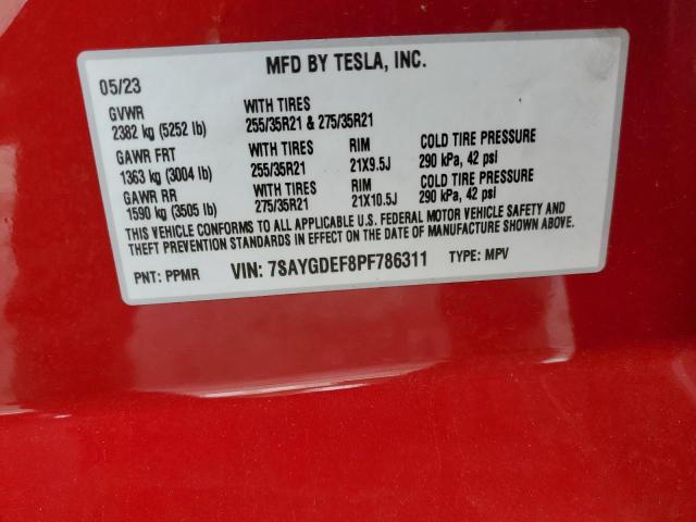 Photo 14 from auction – 2023 TESLA MODEL Y with VIN 7SAYGDEF8PF786311