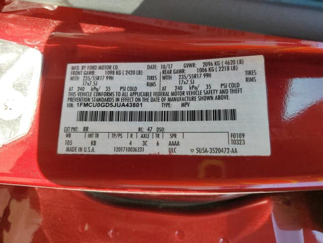 Photo 14 from auction – 2018 FORD ESCAPE with VIN 1FMCU0GD5JUA43801