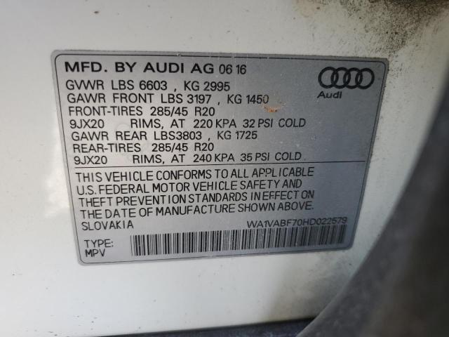Photo 14 from auction – 2017 AUDI Q7 PRESTIGE with VIN WA1VABF70HD022579