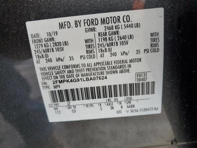 Photo 14 from auction – 2020 FORD EDGE SE with VIN 2FMPK4G91LBA07624