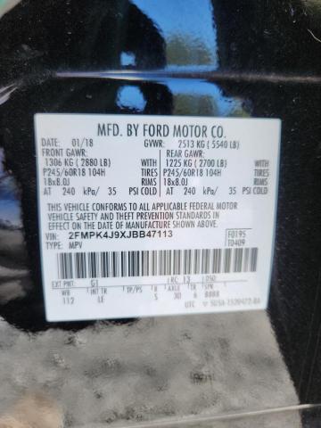 Photo 14 from auction – 2018 FORD EDGE SEL with VIN 2FMPK4J9XJBB47113
