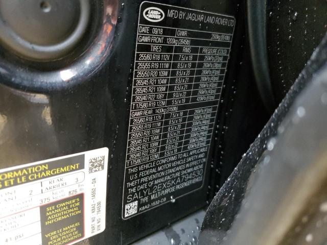 Photo 14 from auction – 2019 LAND ROVER RANGE ROVE with VIN SALYL2EX5KA794530