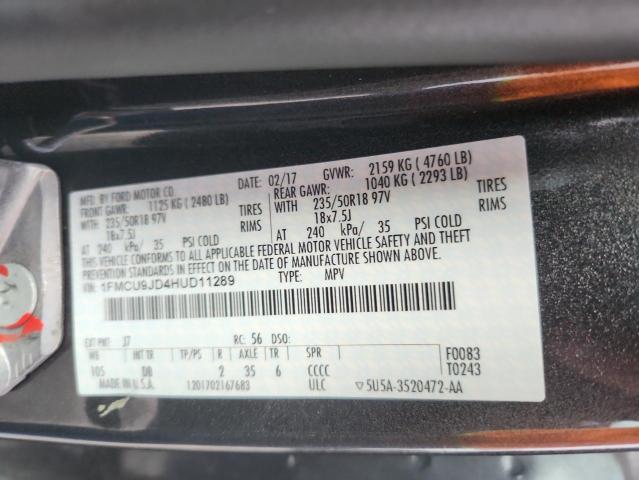 Photo 14 from auction – 2017 FORD ESCAPE TIT with VIN 1FMCU9JD4HUD11289