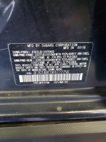 Photo 14 from auction – 2019 SUBARU CROSSTREK with VIN JF2GTABC0K8222756
