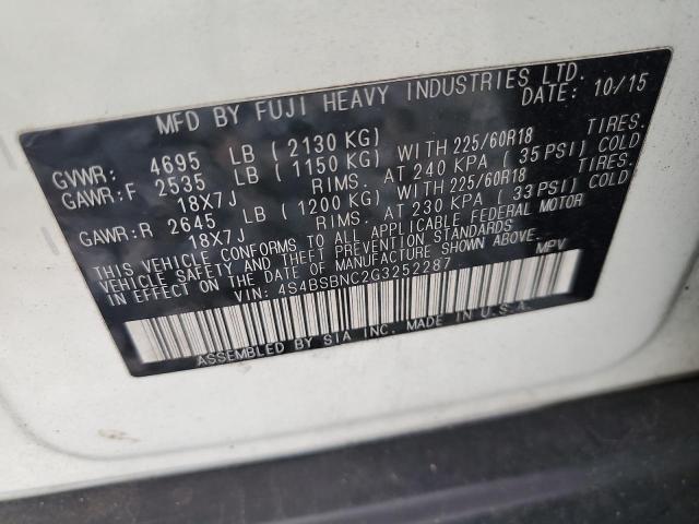 Photo 14 from auction – 2016 SUBARU OUTBACK 2. with VIN 4S4BSBNC2G3252287
