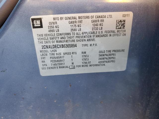Photo 14 from auction – 2011 CHEVROLET EQUINOX LT with VIN 2CNALDECXB6365894