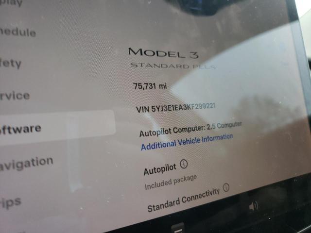Photo 9 from auction – 2019 TESLA MODEL 3 with VIN 5YJ3E1EA3KF299221