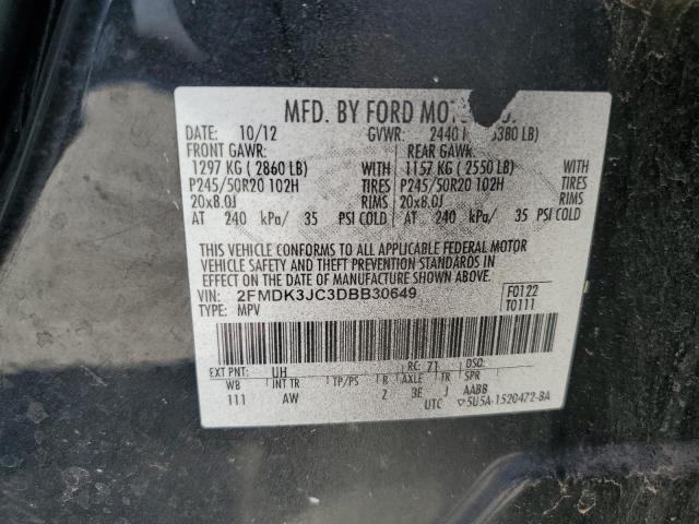 Photo 14 from auction – 2013 FORD EDGE SEL with VIN 2FMDK3JC3DBB30649