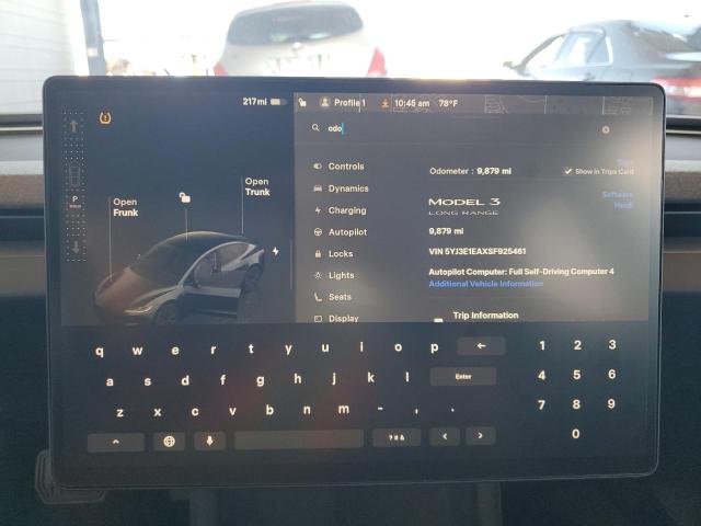 Photo 9 from auction – 2025 TESLA MODEL 3 with VIN 5YJ3E1EAXSF925461