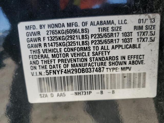 Zdjęcie 14 z aukcji – 2013 HONDA PILOT LX z VIN 5FNYF4H29DB037487