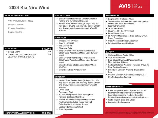 Photo 12 from auction – 2024 KIA NIRO WIND with VIN KNDCR3L18R5103062