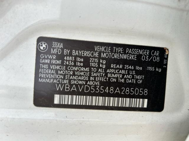 Photo 10 from auction – 2008 BMW 335 XI with VIN WBAVD53548A285058
