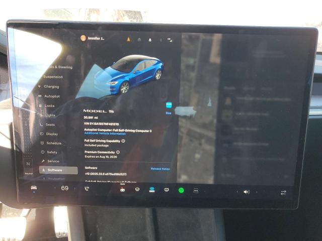 Photo 9 from auction – 2022 TESLA MODEL S with VIN 5YJSA1E57NF491370