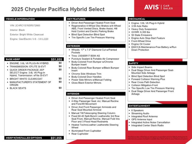 Фото 13 с аукциона – 2025 CHRYSLER PACIFICA H с VIN 2C4RC1S76SR572665