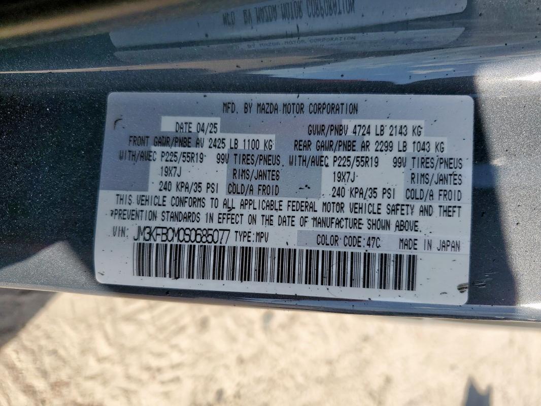 Photo 14 from auction – 2025 MAZDA CX-5 PREFE with VIN JM3KFBCM0S0685077