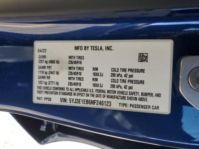 Photo 14 from auction – 2022 TESLA MODEL 3 with VIN 5YJ3E1EB6NF246123