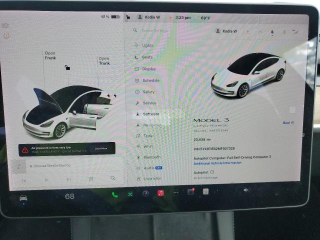 Photo 9 from auction – 2021 TESLA MODEL 3 with VIN 5YJ3E1EB2MF927328