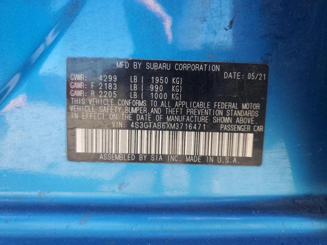 Photo 14 from auction – 2021 SUBARU IMPREZA with VIN 4S3GTAB6XM3716471