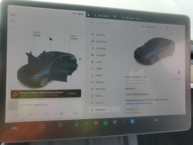 Photo 9 from auction – 2021 TESLA MODEL Y with VIN 5YJYGDEE8MF241306