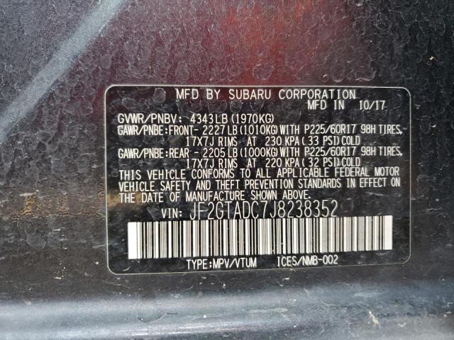 Photo 14 from auction – 2018 SUBARU CROSSTREK with VIN JF2GTADC7J8238352