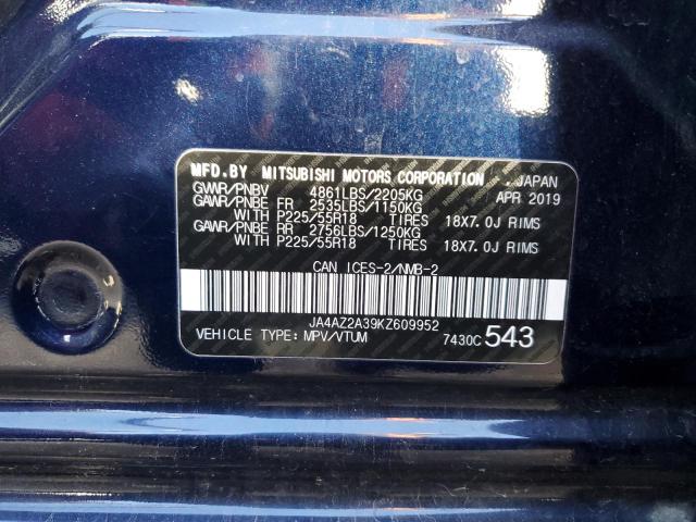 Photo 14 from auction – 2019 MITSUBISHI OUTLANDER with VIN JA4AZ2A39KZ609952