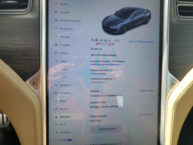 Photo 9 from auction – 2014 TESLA MODEL S with VIN 5YJSA1H27EFP64969