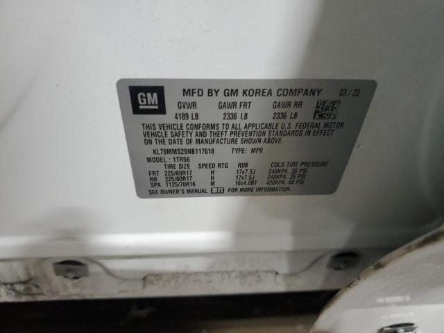 Photo 14 from auction – 2022 CHEVROLET TRAILBLAZE with VIN KL79MMS29NB117618