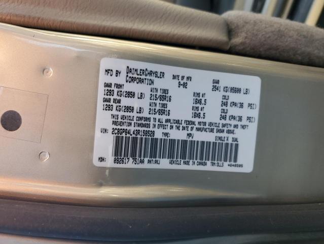Photo 14 from auction – 2003 CHRYSLER TOWN & COU with VIN 2C8GP64L43R158528