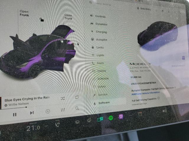 Photo 9 from auction – 2021 TESLA MODEL Y with VIN 5YJYGAEE0MF187904