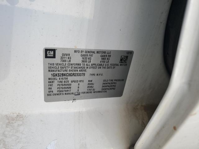 Photo 14 from auction – 2016 GMC YUKON SLT with VIN 1GKS2BKC8GR233379