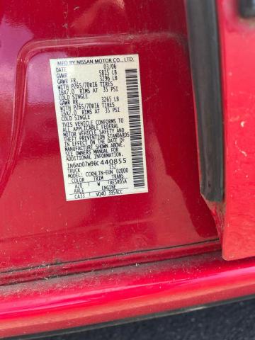 Photo 10 from auction – 2006 NISSAN FRONTIER C with VIN 1N6AD07W96C44085