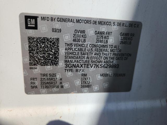 Photo 14 from auction – 2019 CHEVROLET EQUINOX LT with VIN 3GNAXTEV7KS629893